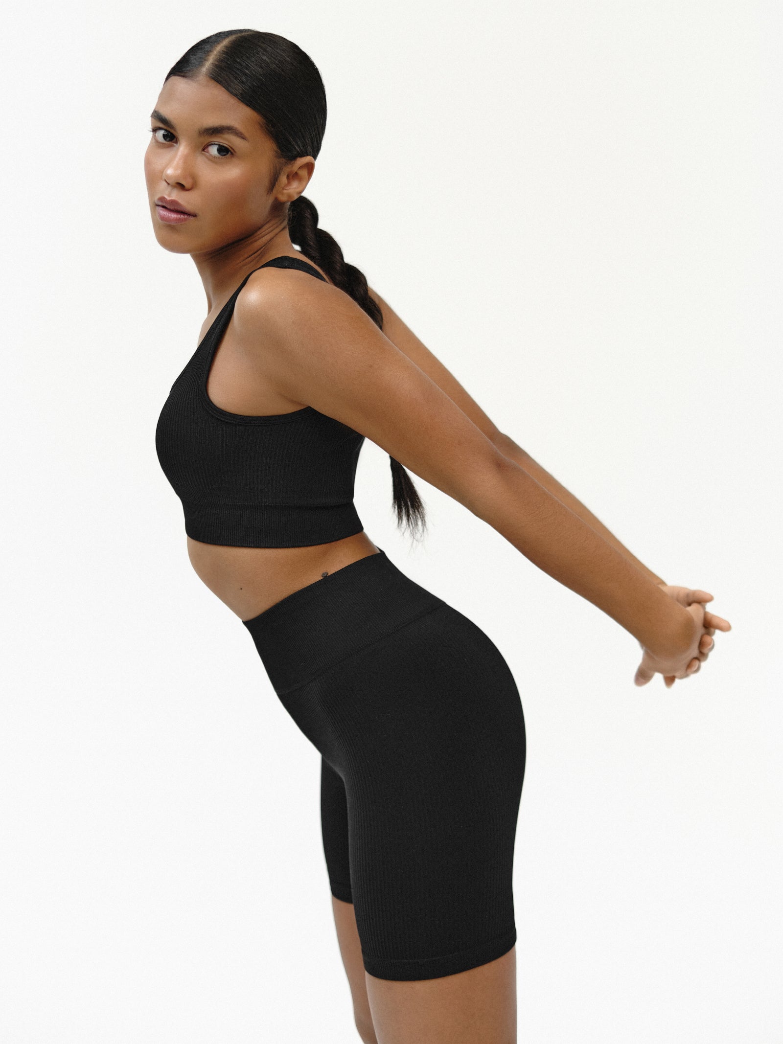 Stanik sportowy Ribbed - Czarny